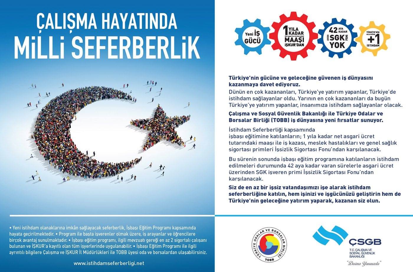 TÜRKİYE’NİN GELECEĞİNE SEN DE 1 İSTİHDAM SAĞLA