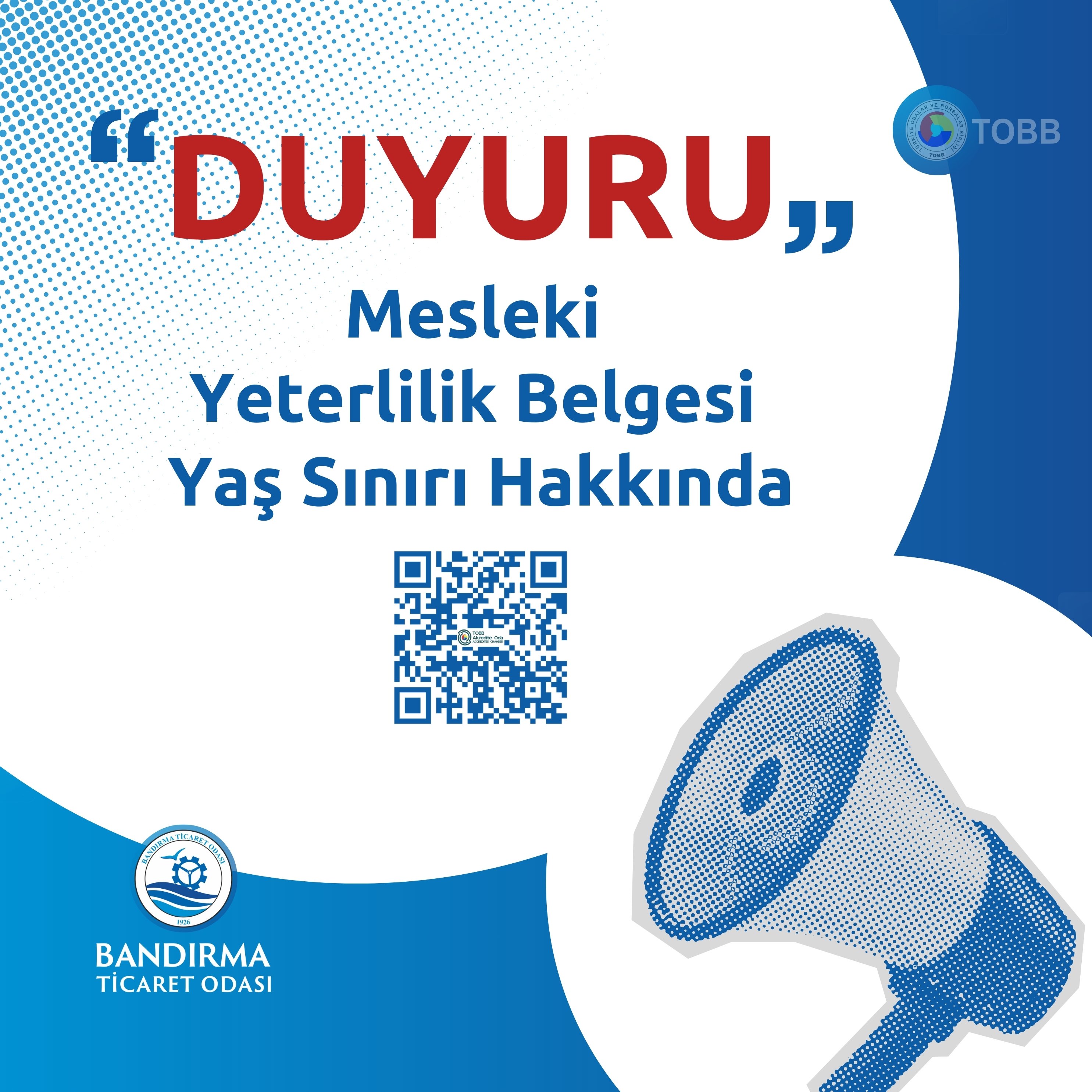 MESLEKİ YETERLİLİK BELGESİ YAŞ SINIRI HK.