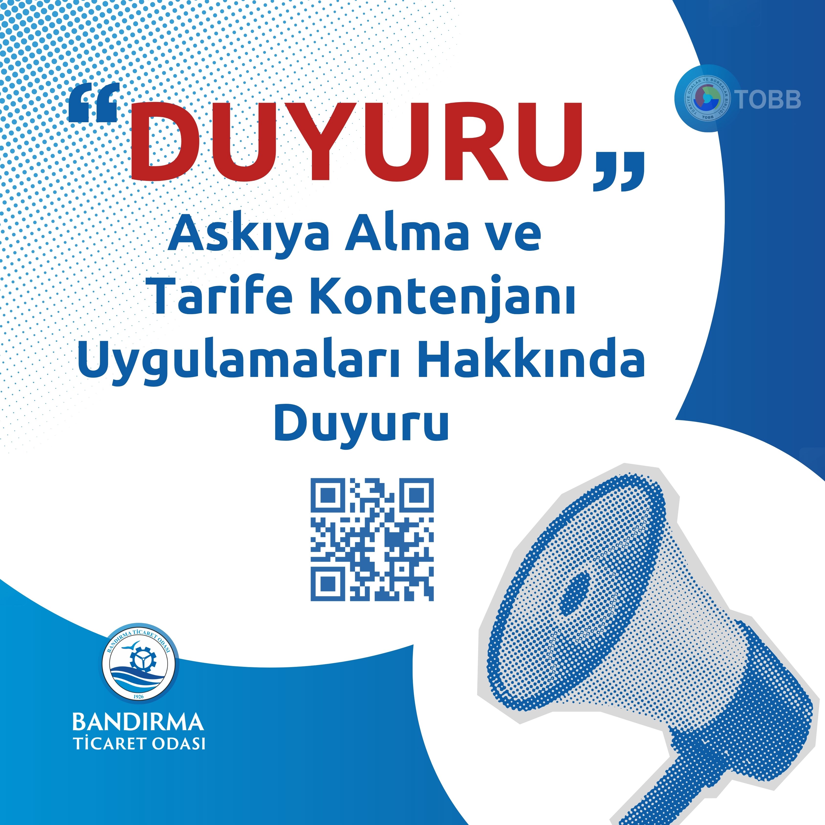 ASKIYA ALMA VE TARİFE KONTENJANI UYGULAMALARI HAKKINDA DUYURU