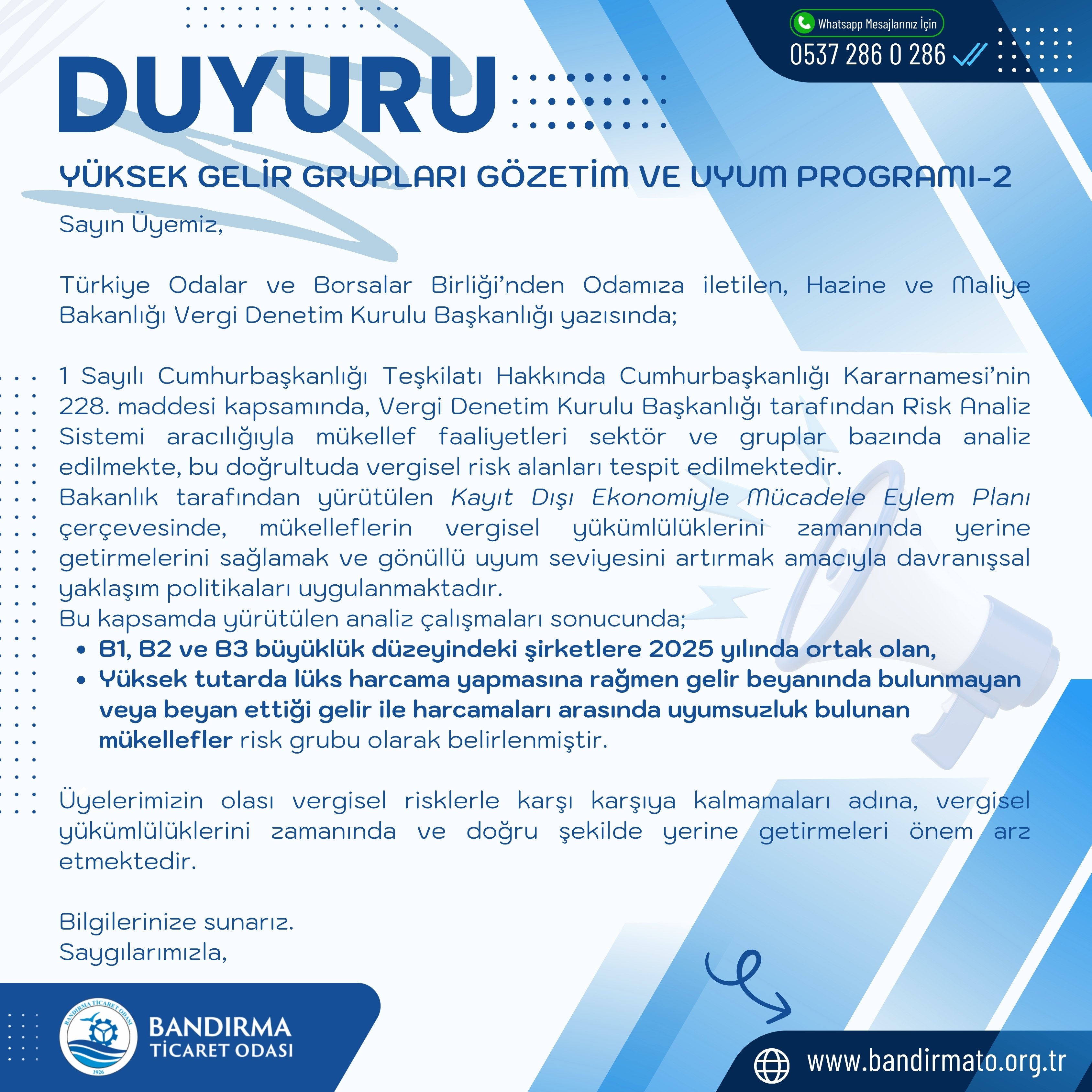 YÜKSEK GELİR GRUPLARI GÖZETİM VE UYUM PROGRAMI-2