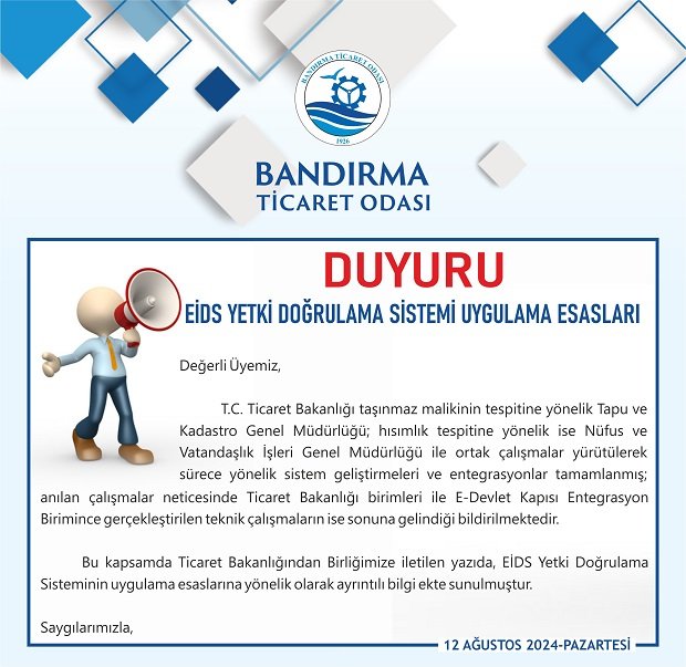 EİDS YETKİ DOĞRULAMA SİSTEMİ UYGULAMA ESASLARI