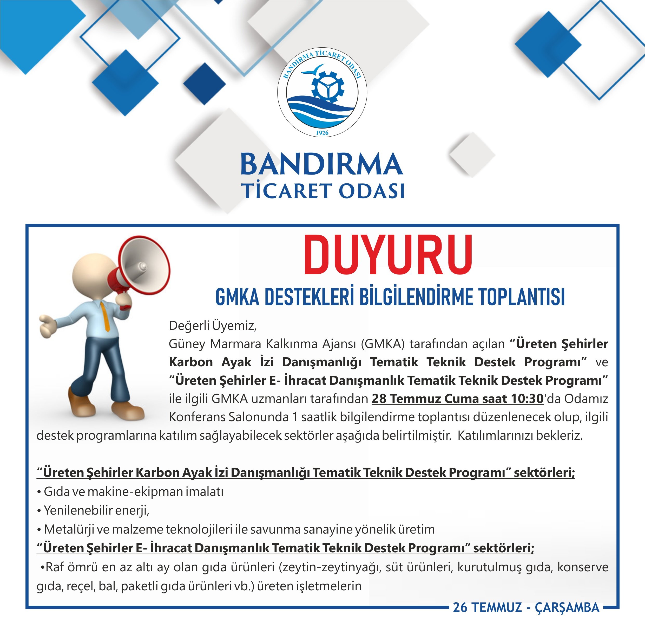 GMKA DESTEKLERİ BİLGİLENDİRME TOPLANTISI