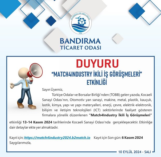 “MATCH4INDUSTRY İKİLİ İŞ GÖRÜŞMELERİ”  ETKİNLİĞİ