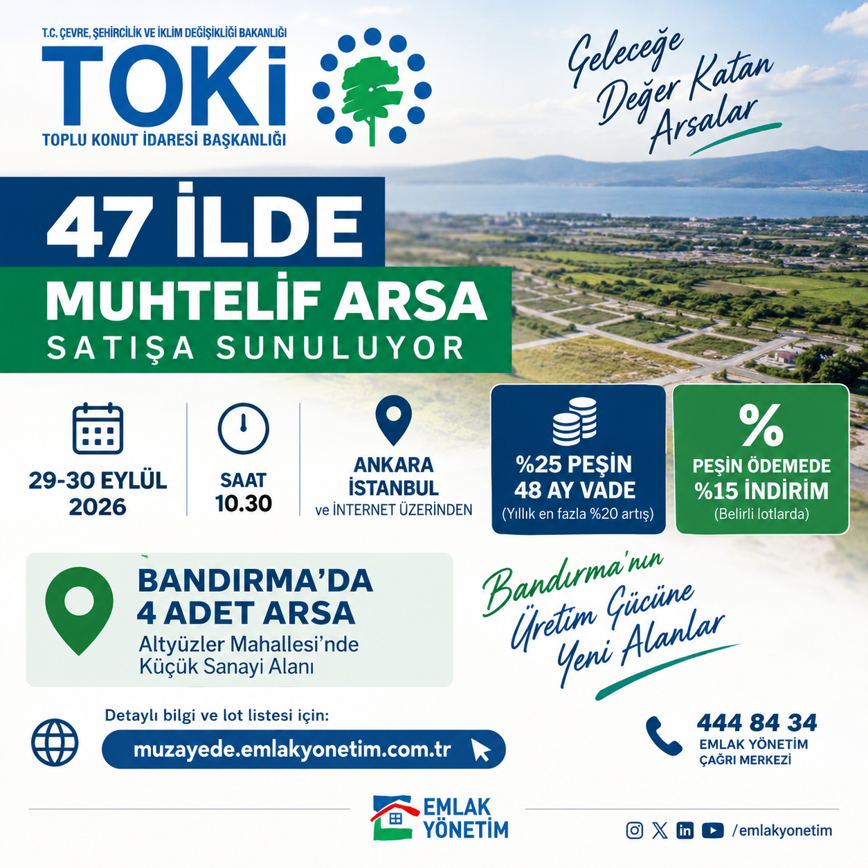 TOKİ’DEN 47 İLDE ARSA SATIŞI